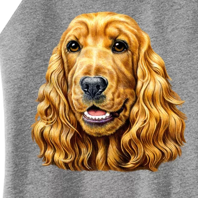 Cocker Spaniel Face Women’s Perfect Tri Rocker Tank