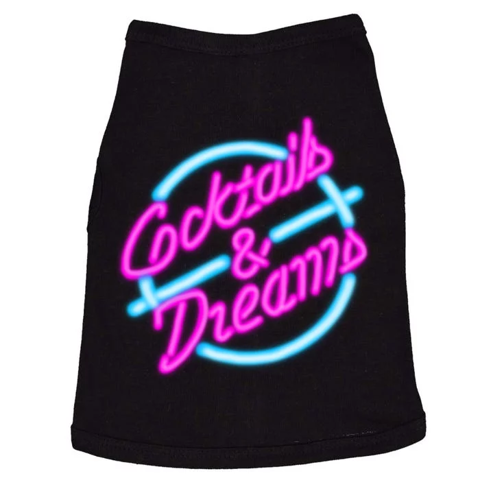 Cocktails And Dreams Retro 80s Doggie Tank