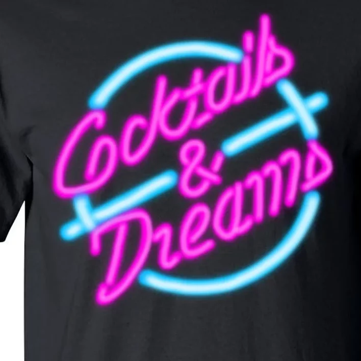 Cocktails And Dreams Retro 80s Tall T-Shirt