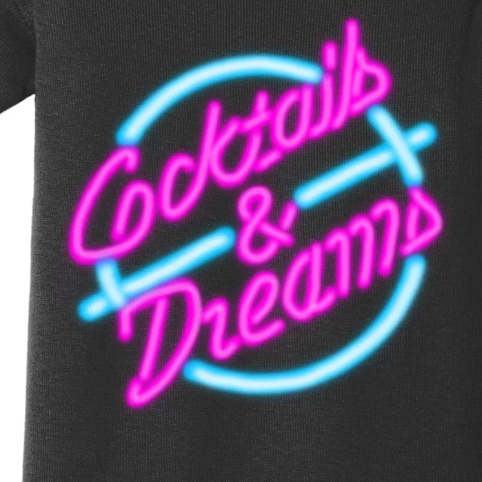 Cocktails And Dreams Retro 80s Baby Bodysuit