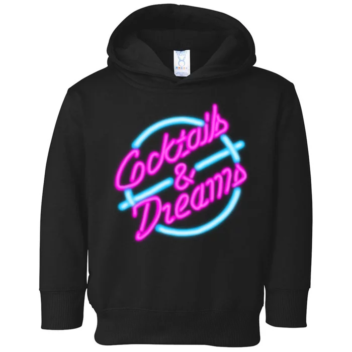 Cocktails And Dreams Retro 80s Toddler Hoodie