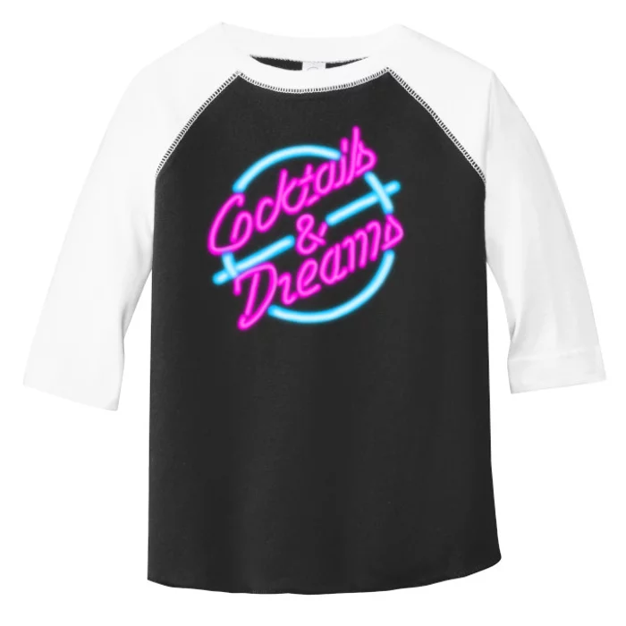 Cocktails And Dreams Retro 80s Toddler Fine Jersey T-Shirt