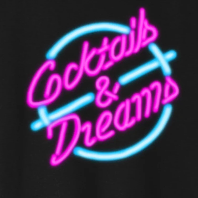 Cocktails And Dreams Retro 80s Women's Crop Top Tee