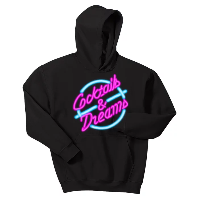 Cocktails And Dreams Retro 80s Kids Hoodie