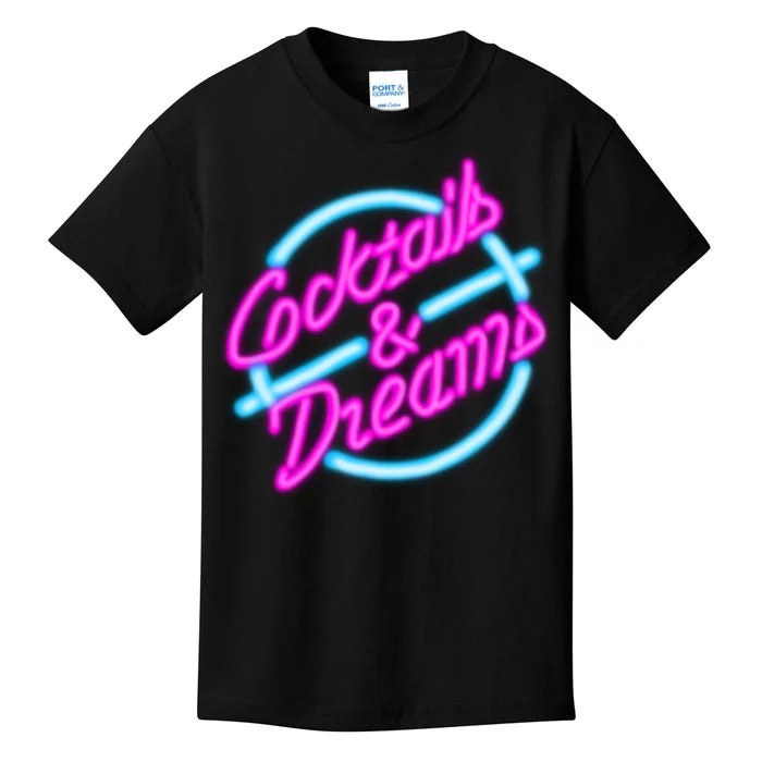 Cocktails And Dreams Retro 80s Kids T-Shirt