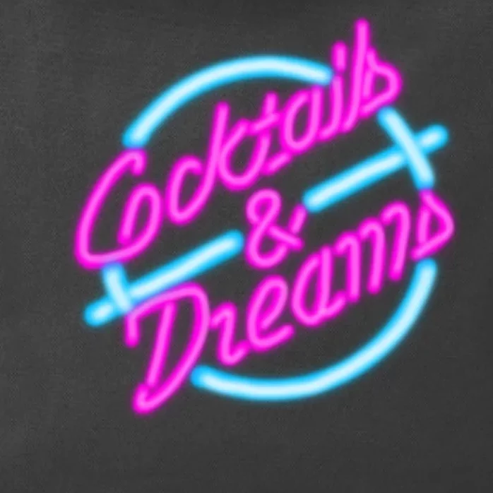 Cocktails And Dreams Retro 80s Zip Tote Bag