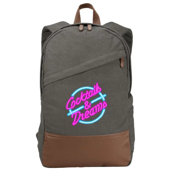 Cocktails And Dreams Retro 80s Cotton Canvas Backpack