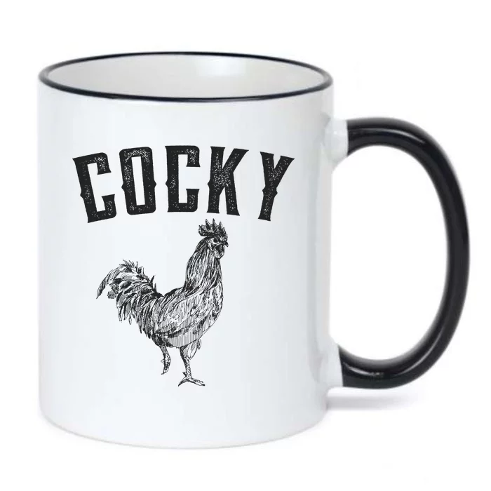 Cocky Rooster Black Color Changing Mug