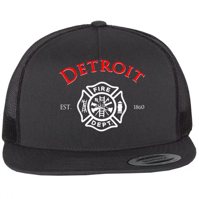 City of Detroit Fire Rescue Michigan Firefighter Flat Bill Trucker Hat