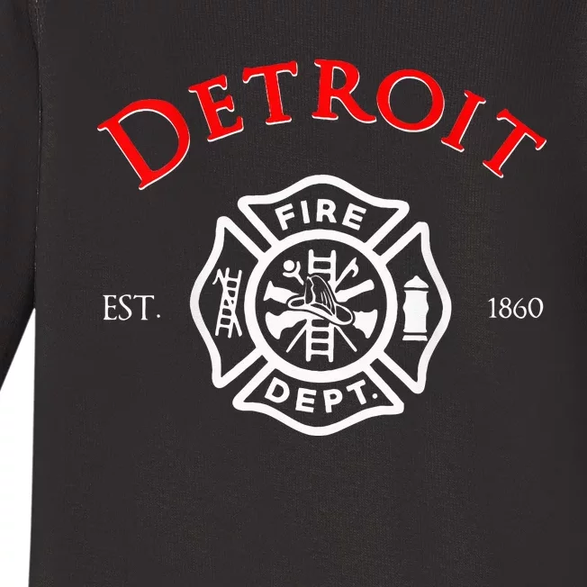 City of Detroit Fire Rescue Michigan Firefighter Baby Long Sleeve Bodysuit