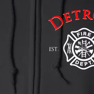 City of Detroit Fire Rescue Michigan Firefighter Full Zip Hoodie