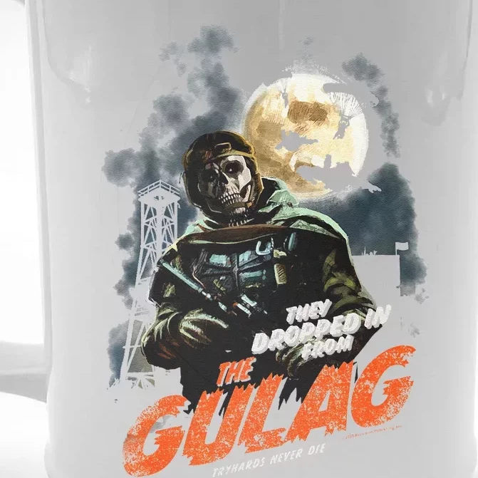 Call Of Duty Halloween Gulag Tryhards Never Die Distressed Front & Back Beer Stein