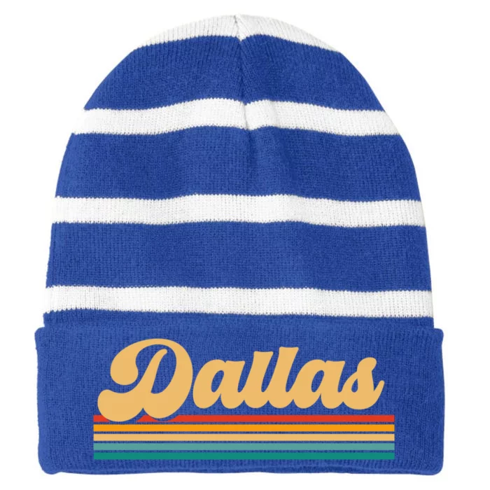 City Of Dallas Texas Gift Striped Beanie with Solid Band