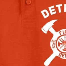 City Of Detroit Fire Departt Michigan Firefighter Gift Dry Zone Grid Performance Polo