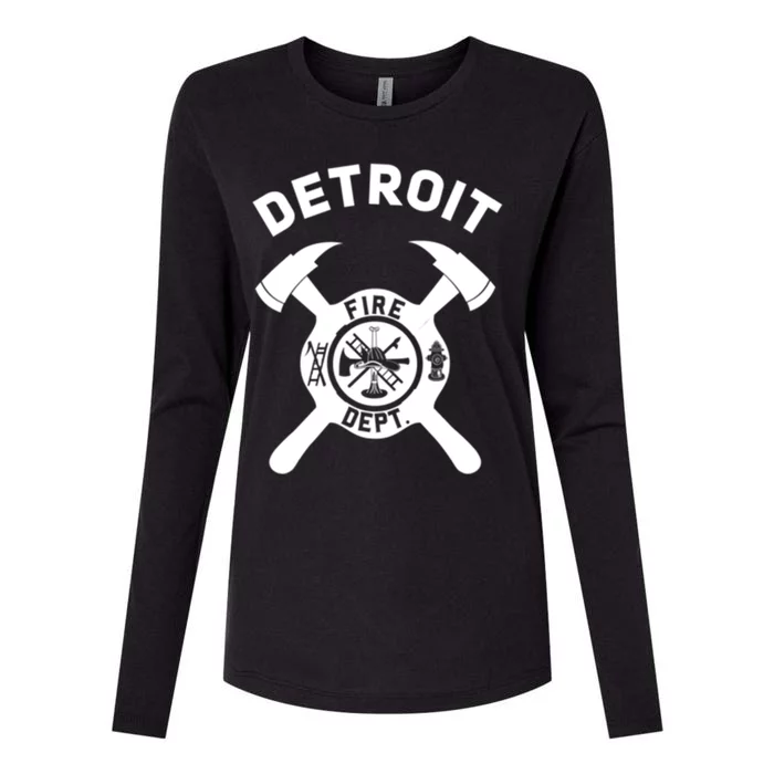 City Of Detroit Fire Departt Michigan Firefighter Gift Womens Cotton Relaxed Long Sleeve T-Shirt