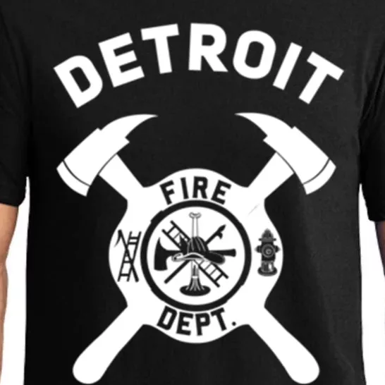 City Of Detroit Fire Departt Michigan Firefighter Gift Pajama Set