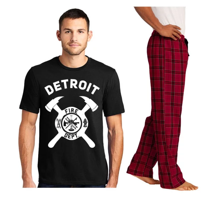 City Of Detroit Fire Departt Michigan Firefighter Gift Pajama Set