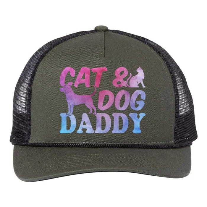 Cat Owner Dog Owner Daddy Cat Lover Gift Cat And Dog Daddy Gift Retro Rope Trucker Hat Cap