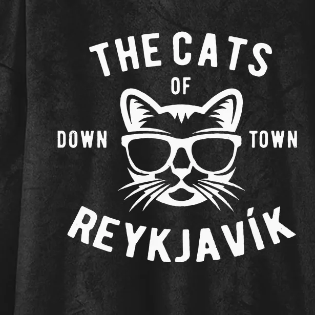 Cats of Downtown Reykjavik Hooded Wearable Blanket