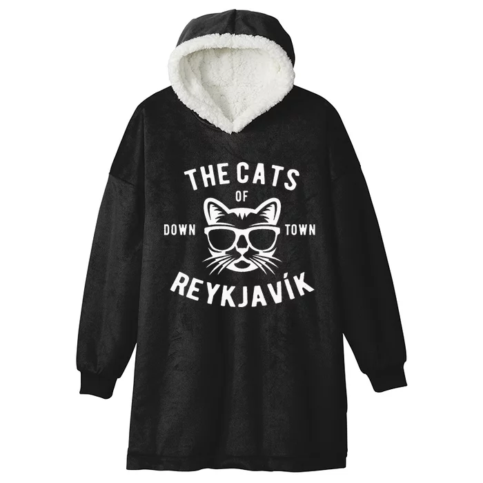 Cats of Downtown Reykjavik Hooded Wearable Blanket