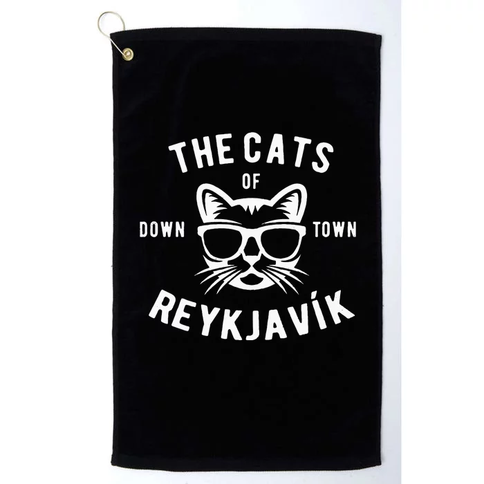 Cats of Downtown Reykjavik Platinum Collection Golf Towel