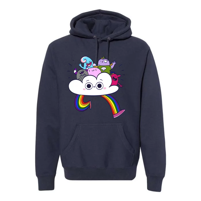 Cloud Of Diversity Rainbow Cute LGBT Q Premium Hoodie