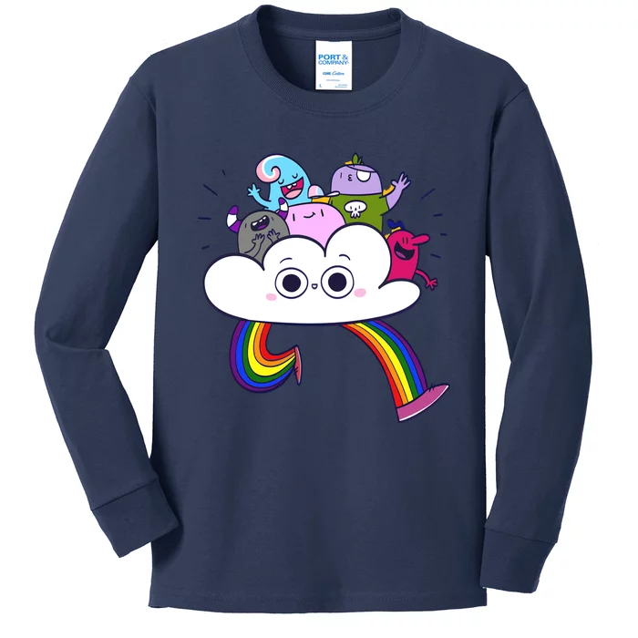 Cloud Of Diversity Rainbow Cute LGBT Q Kids Long Sleeve Shirt