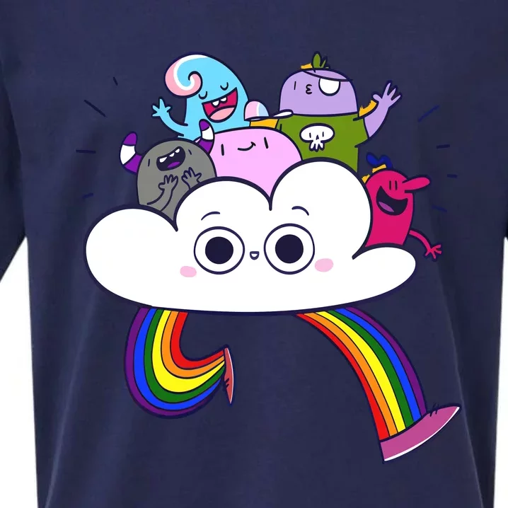 Cloud Of Diversity Rainbow Cute LGBT Q Sueded Cloud Jersey T-Shirt