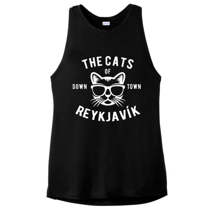 Cats of Downtown Reykjavik Ladies Tri-Blend Wicking Tank