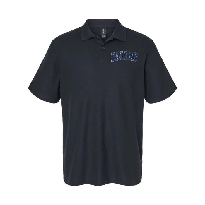 City Of Dallas Texas Varsity Style Distressed Design Softstyle Adult Sport Polo