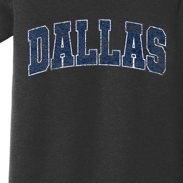 City Of Dallas Texas Varsity Style Distressed Design Baby Bodysuit