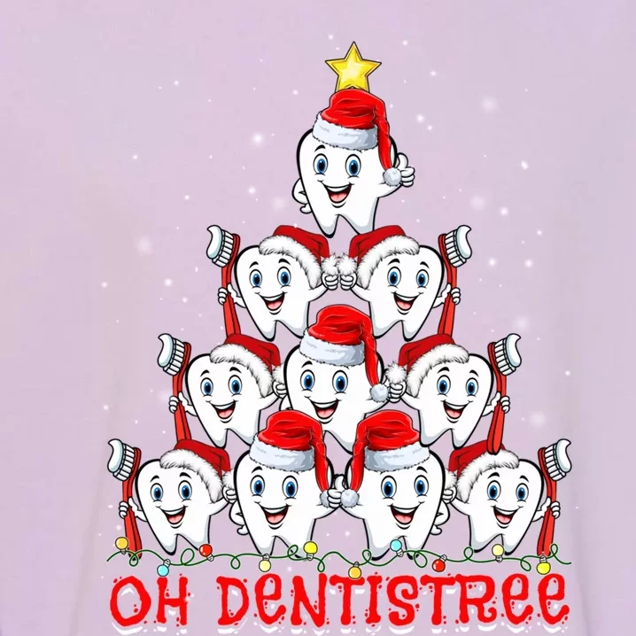 Christmas Oh Dentistree Xmas Tree Lights Funny Teeth Dental Meaningful Gift Garment-Dyed Sweatshirt