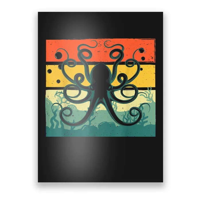 Cool Octopus Design For Men Women Vintage Octopus Lover Poster