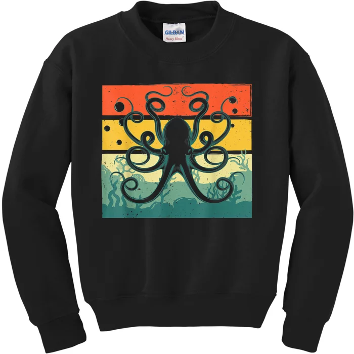 Cool Octopus Design For Men Women Vintage Octopus Lover Kids Sweatshirt