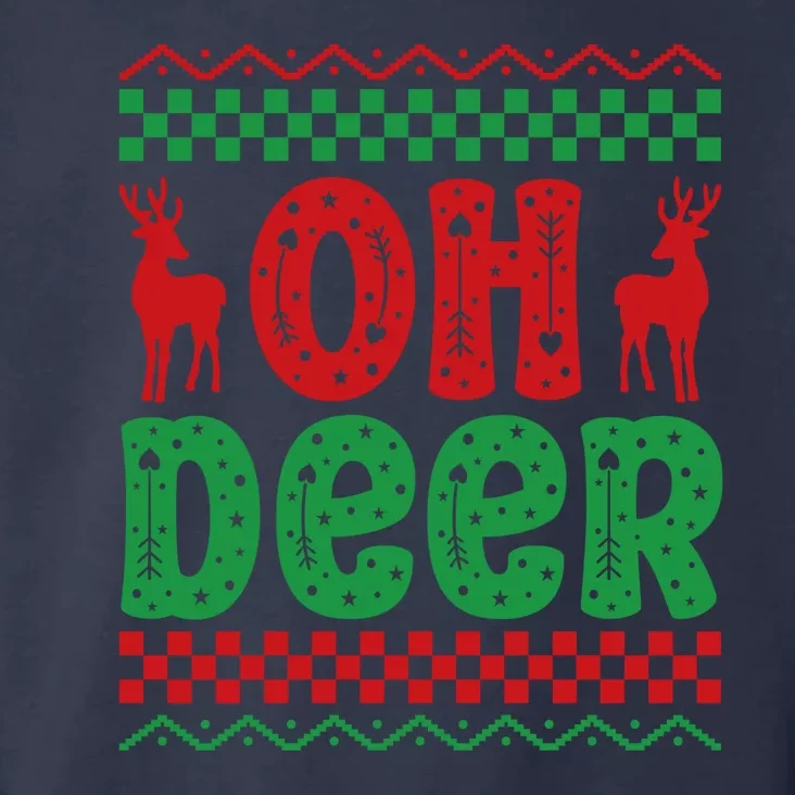 Cool Oh Deer Christmas Sweater Toddler Hoodie