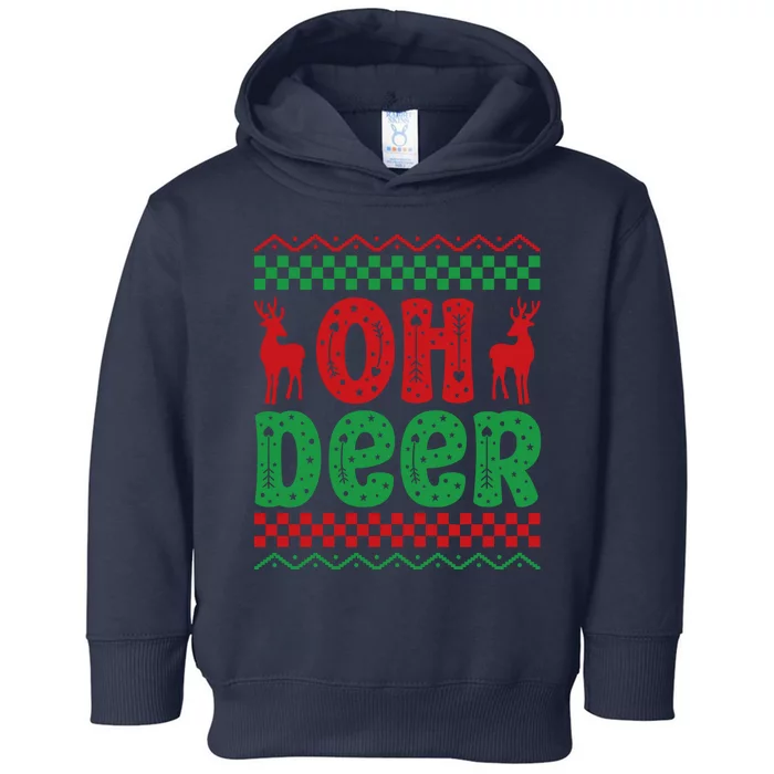 Cool Oh Deer Christmas Sweater Toddler Hoodie