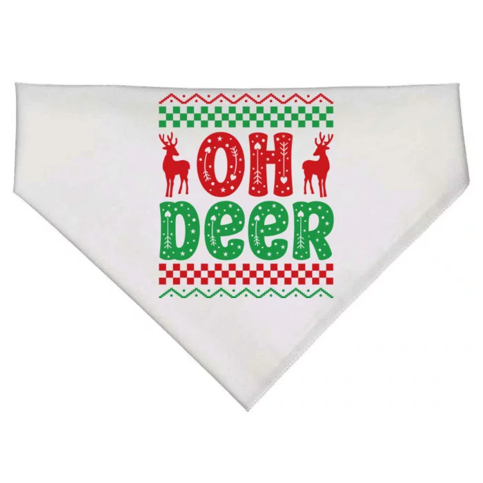 Cool Oh Deer Christmas Sweater USA-Made Doggie Bandana