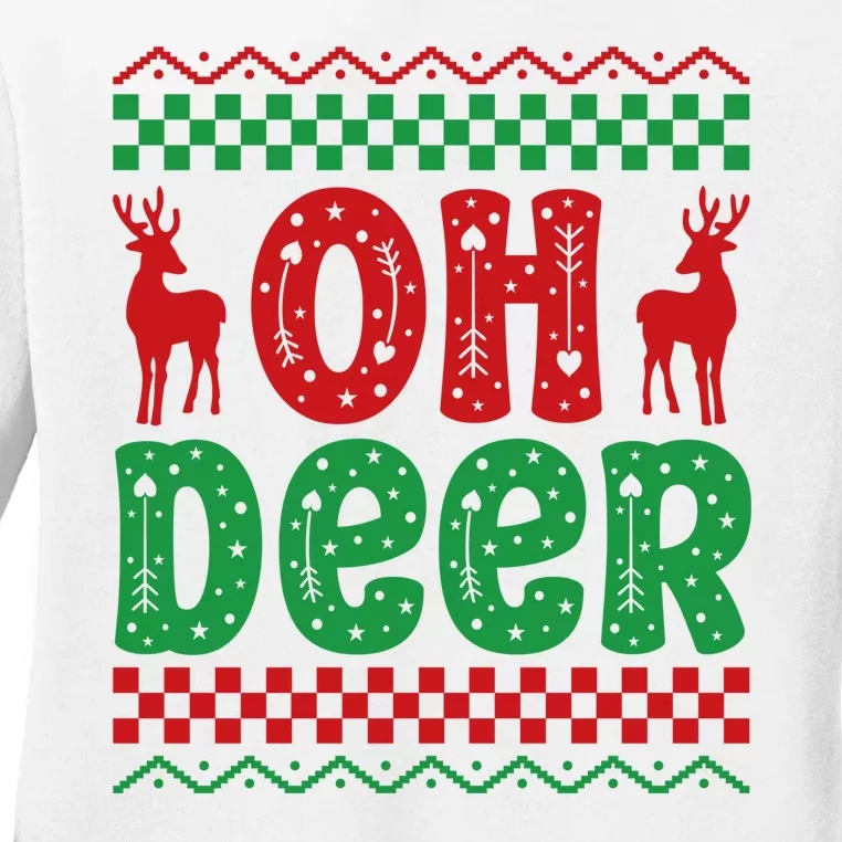 Cool Oh Deer Christmas Sweater Ladies Long Sleeve Shirt