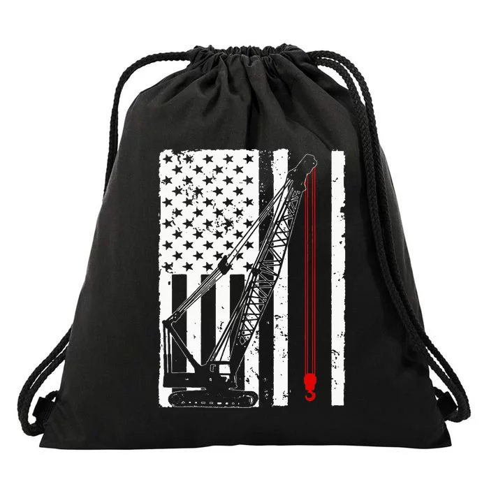 Crane Operator Design Us Heavy Equipment Crane Lover Drawstring Bag