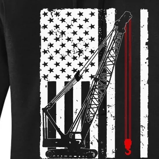 Crane Operator Design Us Heavy Equipment Crane Lover Women's Pullover Hoodie