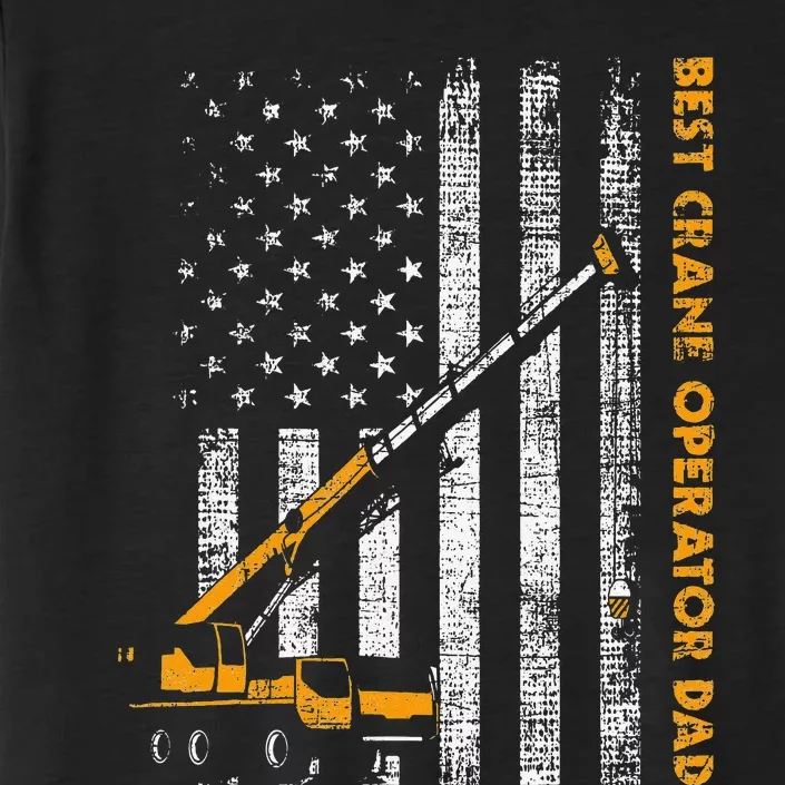 Crane Operator Dad Construction Heavy Machinery USA Flag ChromaSoft Performance T-Shirt