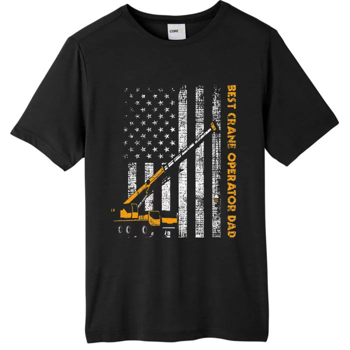 Crane Operator Dad Construction Heavy Machinery USA Flag ChromaSoft Performance T-Shirt