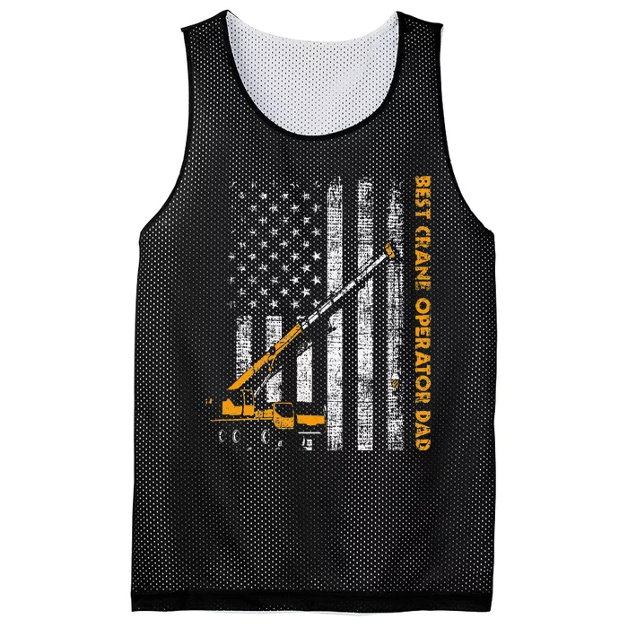 Crane Operator Dad Construction Heavy Machinery USA Flag Mesh Reversible Basketball Jersey Tank