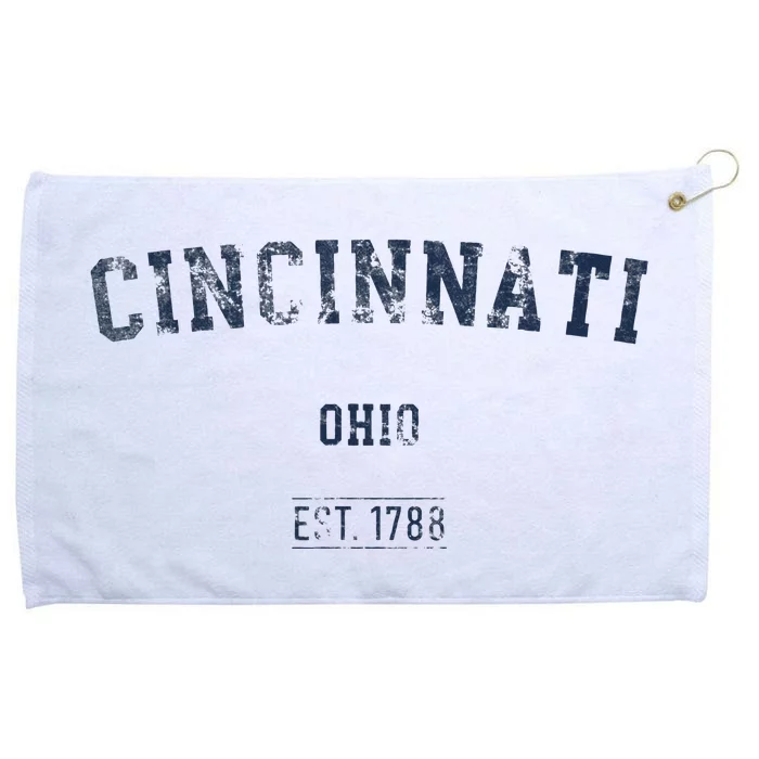 Cincinnati Ohio Distressed Text Sport Style Grommeted Golf Towel