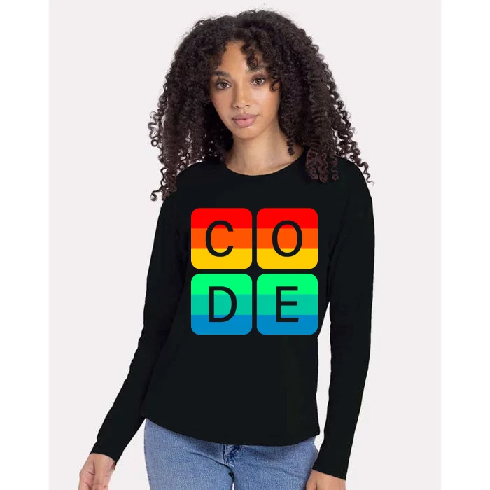 Code Gay Pride Rainbow Womens Cotton Relaxed Long Sleeve T-Shirt