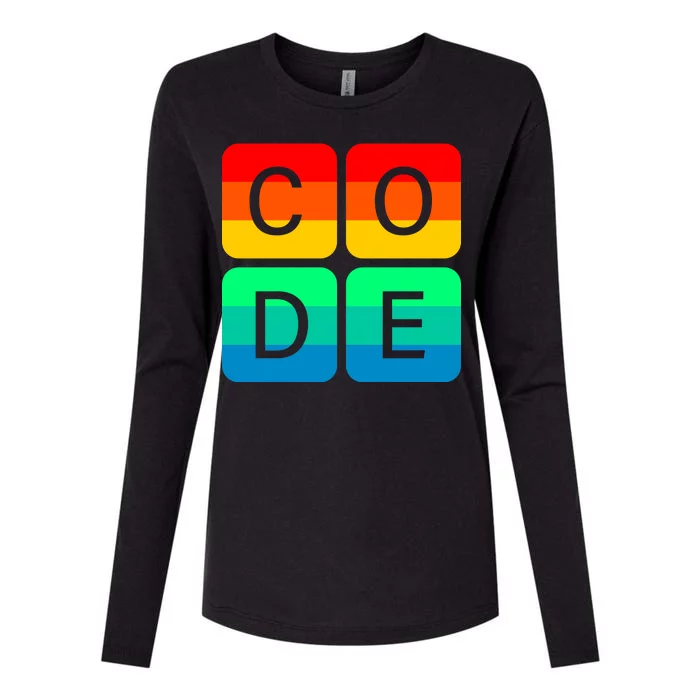 Code Gay Pride Rainbow Womens Cotton Relaxed Long Sleeve T-Shirt