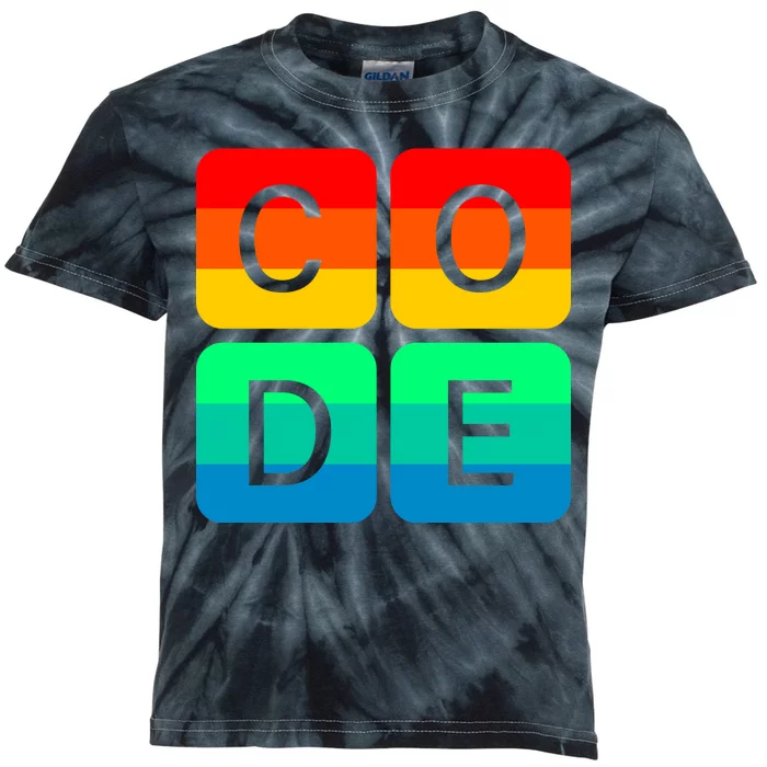 Code Gay Pride Rainbow Kids Tie-Dye T-Shirt