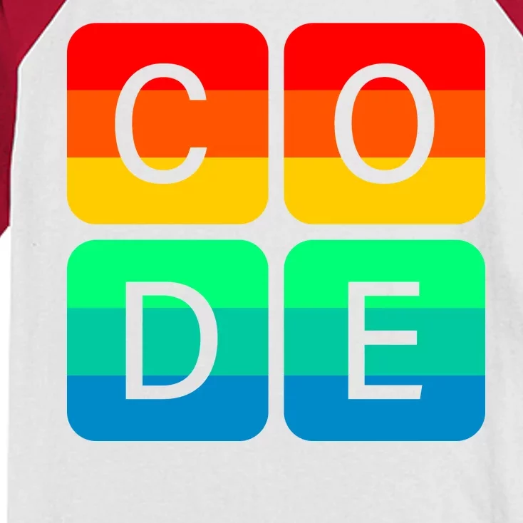 Code Gay Pride Rainbow Kids Colorblock Raglan Jersey