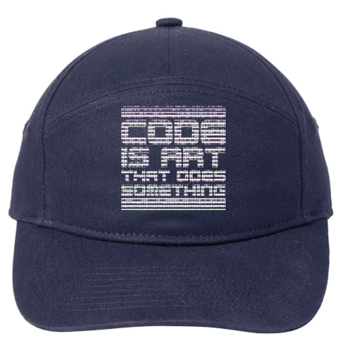 Code Is Art That Does Something 7-Panel Snapback Hat