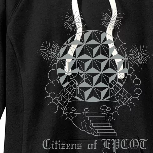 Citizens Of Epcot Silver Spaceship Tattoo Women's Fleece Hoodie